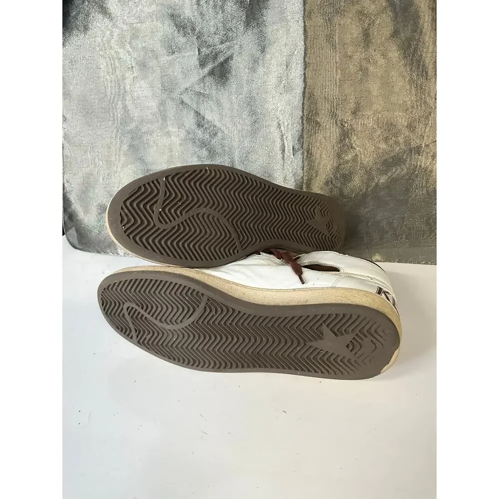 Golden goose Women’s Sky-Star in white nappa leather with chocolate suede star